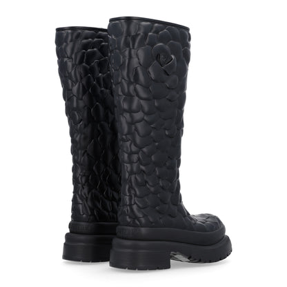 Valentino Garavani Rubber Atelier 03 Rose Edition 30/50mm Tall Rainboots 35 Black 5 of 10