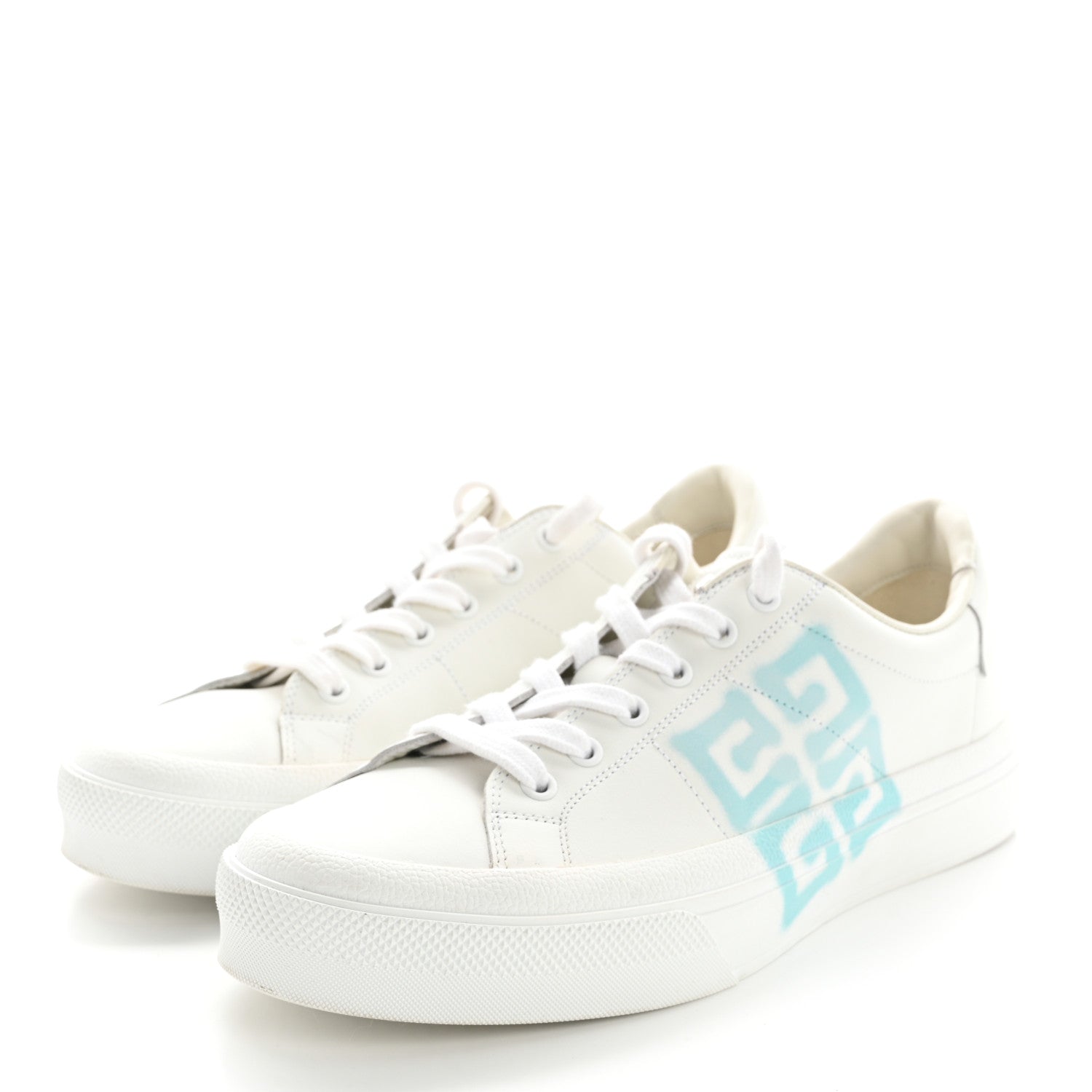 Givenchy X JOSH SMITH Calfskin City Sport Womens Sneakers 40 White Light Blue 4 of 12
