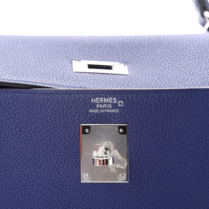 Hermes Togo Matte Alligator Kelly Retourne Touch 32 Bleu Encre 5 of 10