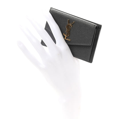 Saint Laurent Grain de Poudre Uptown Card Holder Storm 2 of 6