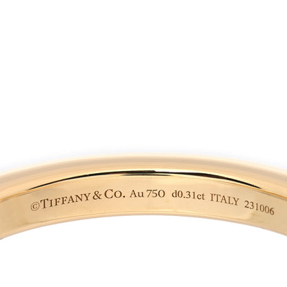 Tiffany 18K Yellow Gold Diamond Tiffany Lock Bangle Bracelet 4 of 5