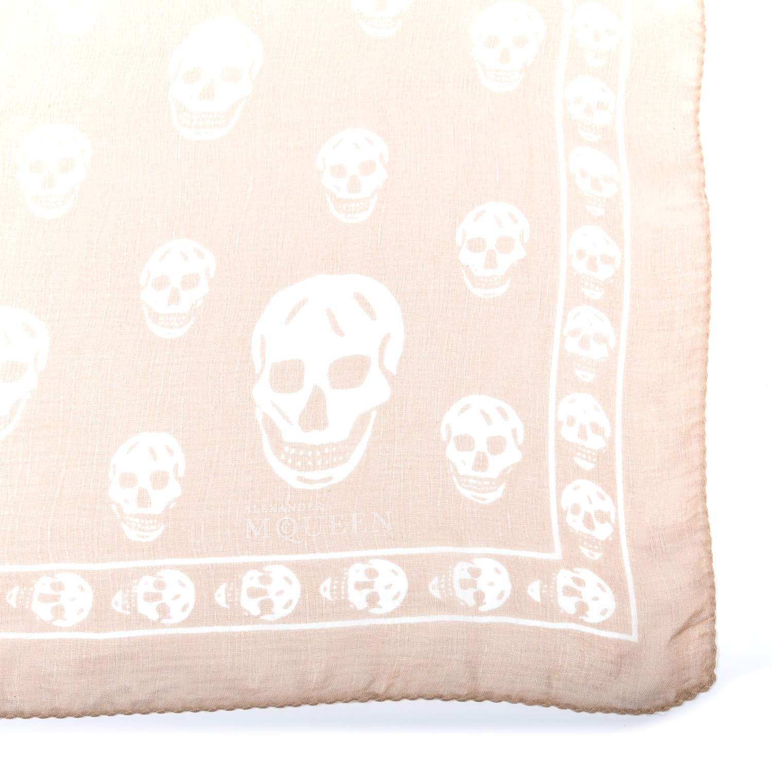 Alexander McQueen Silk Chiffon Skull Scarf Beige Ivory 2 of 4