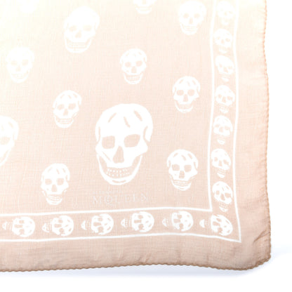 Alexander McQueen Silk Chiffon Skull Scarf Beige Ivory 2 of 4