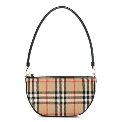 Burberry Vintage Check Calfskin Olympia Pouch Archive Beige 1 of 8
