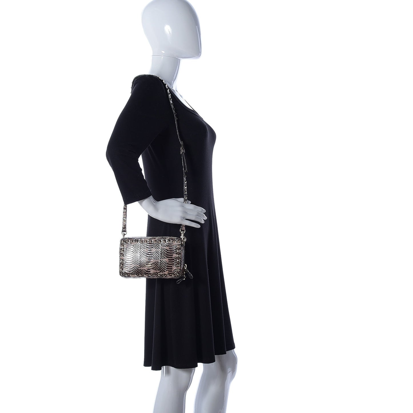 Elpahe Rockstud Side Slip Camera Crossbody Bag Poudre