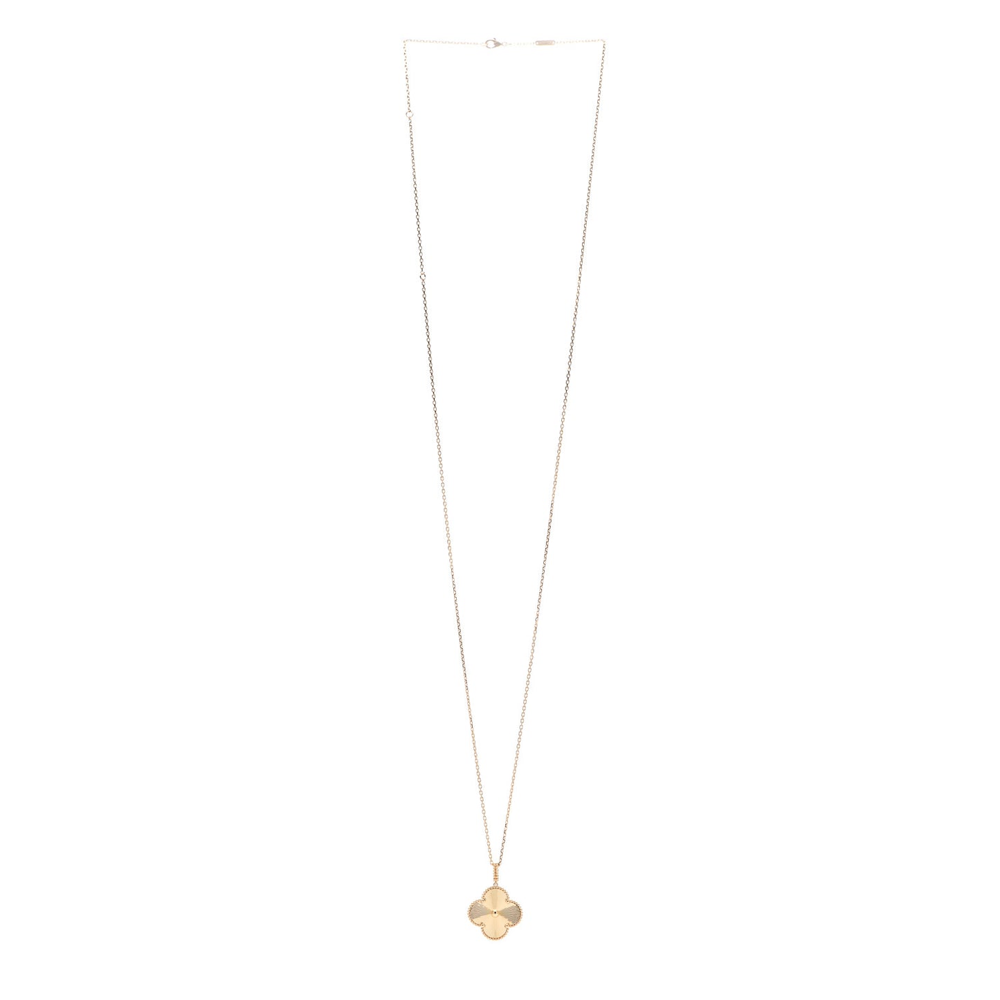 18K Yellow Gold Guilloche Magic Alhambra Long Necklace