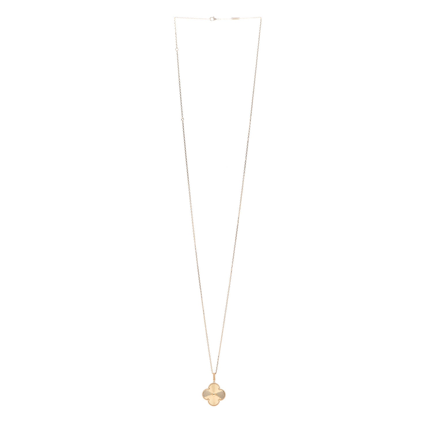 Van Cleef & Arpels 18K Yellow Gold Guilloche Magic Alhambra Long Necklace 3 of 6