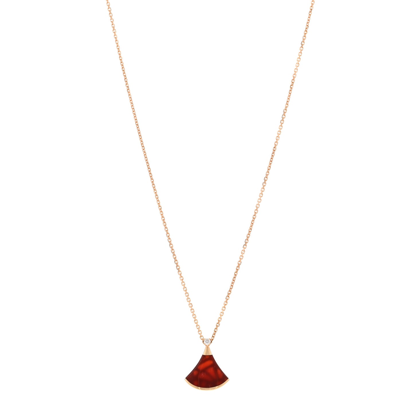 18K Rose Gold Diamond Carnelian Divas' Dream Pendant Necklace