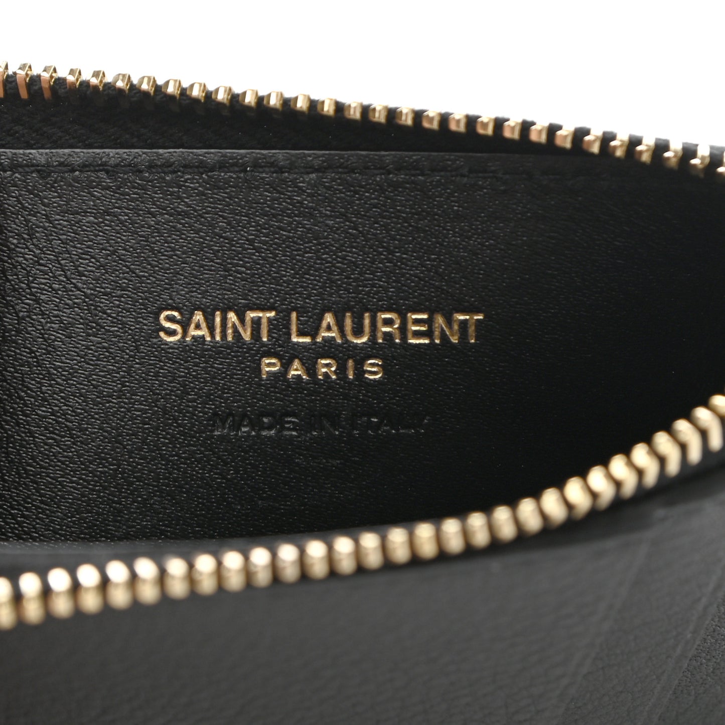 Grained Calfskin Monogram 5 Fragments Zip Pouch Card Holder Black