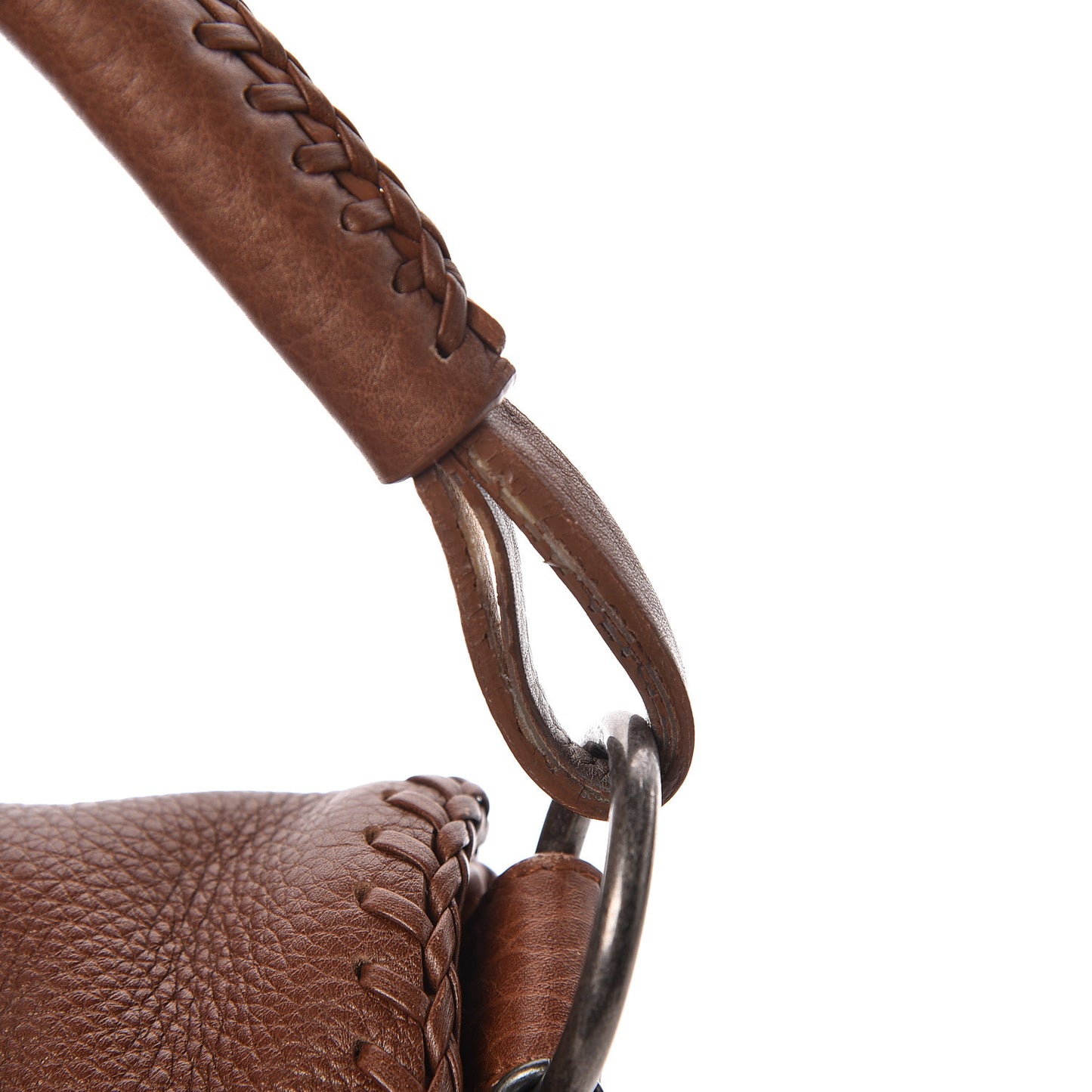 Calfskin Braided Gaucho Double Saddle Bag Brown