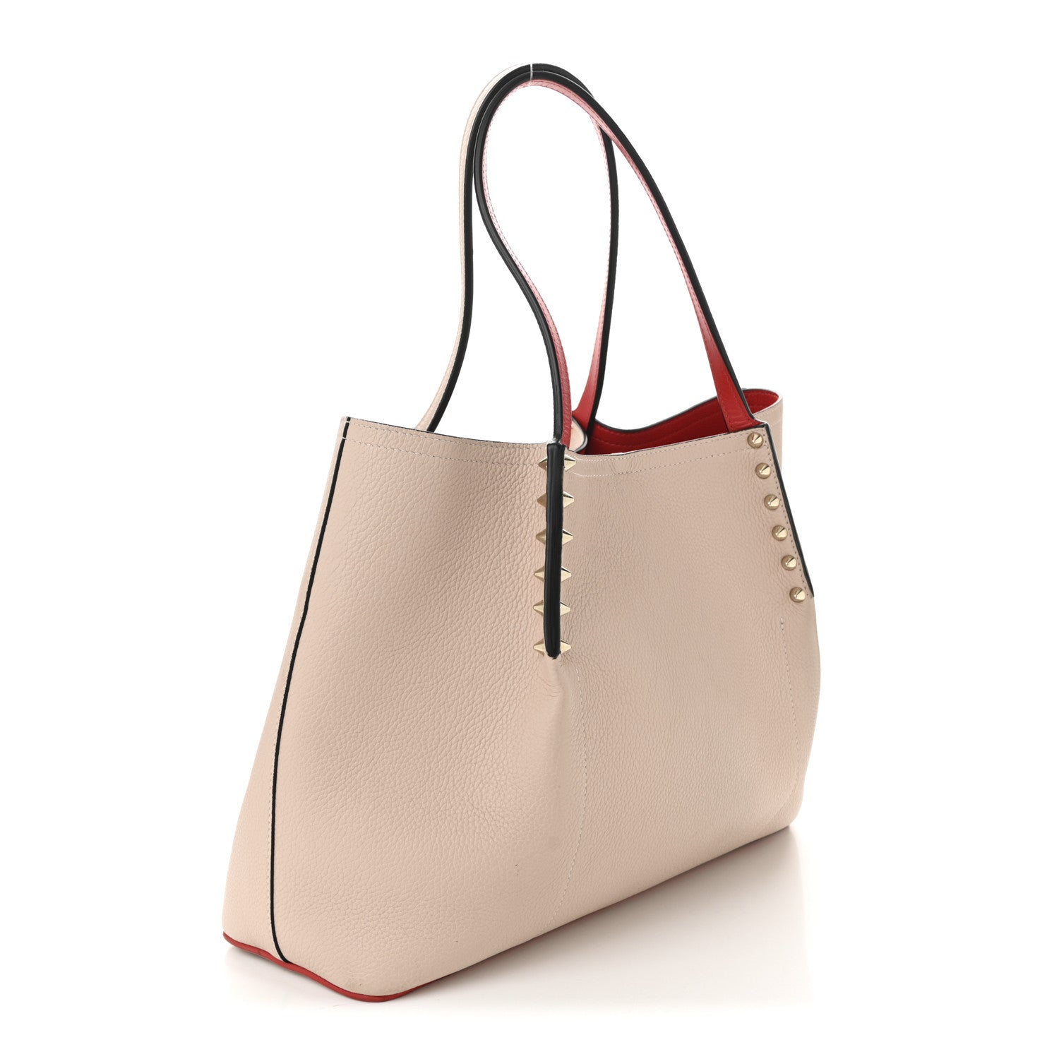 Christian Louboutin Calfskin Spiked Small Cabarock Shopper Tote Rose De Chine 3 of 10