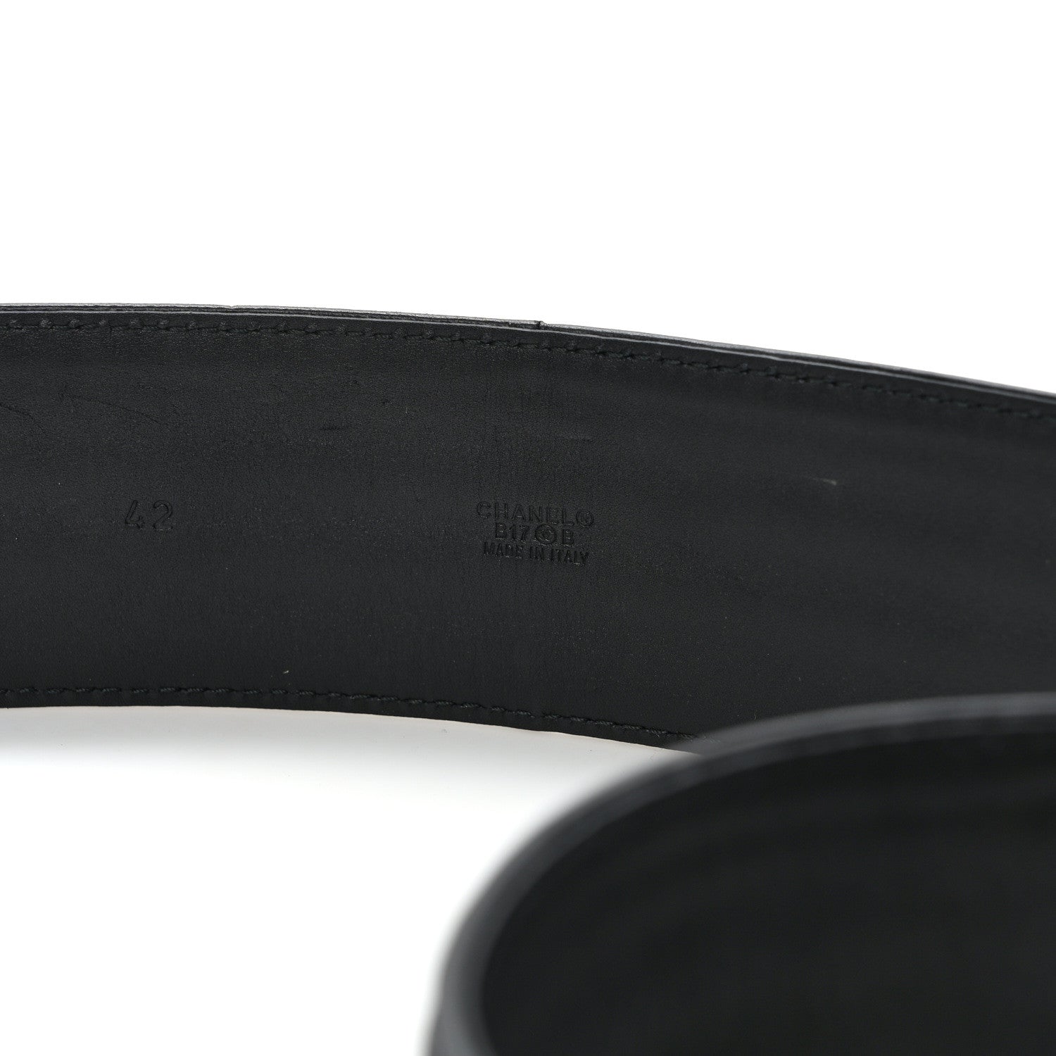 Chanel Calfskin Stitched CC Belt 105 42 Red Black 3 of 6