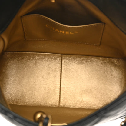 Chanel Lambskin Quilted Small Pearl Crush Hobo Black 5 of 10