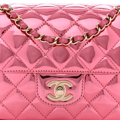 Chanel Mirror Calfskin Metallic Lambskin Quilted Hollywood Boulevard Mini Flap With Star Coin Purse Pink 10 of 13