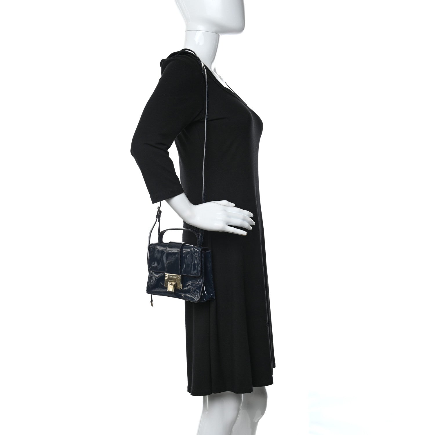 Jimmy Choo Patent Rebel Crossbody Bag Navy 2 of 9