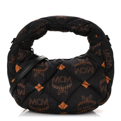 MCM Maxi Visetos Nylon Quilted Mini Aren Hobo Black 1 of 12