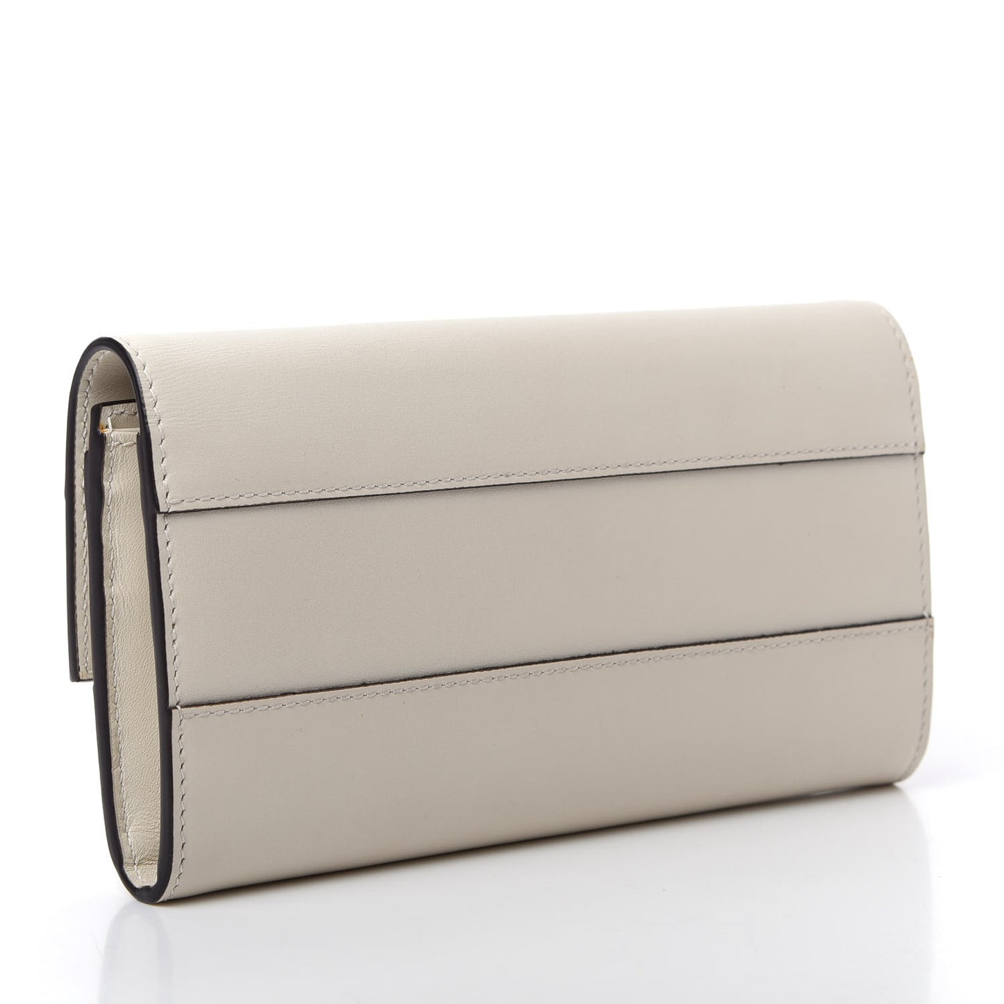 Calfskin Queen Margaret Flap Wallet White
