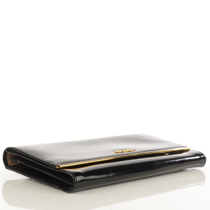Prada Spazzolato Metal Bar Flap Wallet Nero Black 4 of 7
