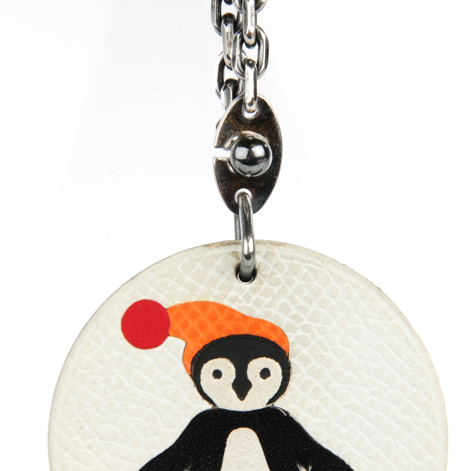 Hermes Epsom Penguin Key Chain Bag Charm White 6 of 7