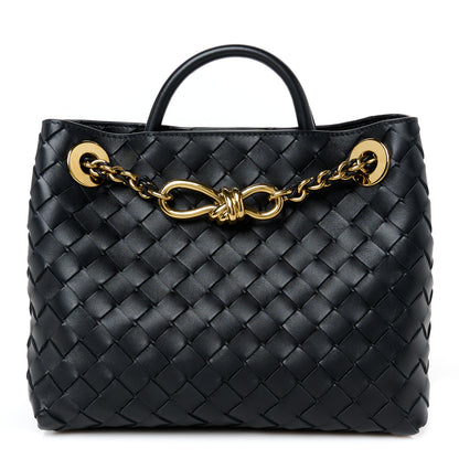Bottega Veneta Nappa Intrecciato Small Andiamo With Chain Shoulder Bag Black 1 of 10
