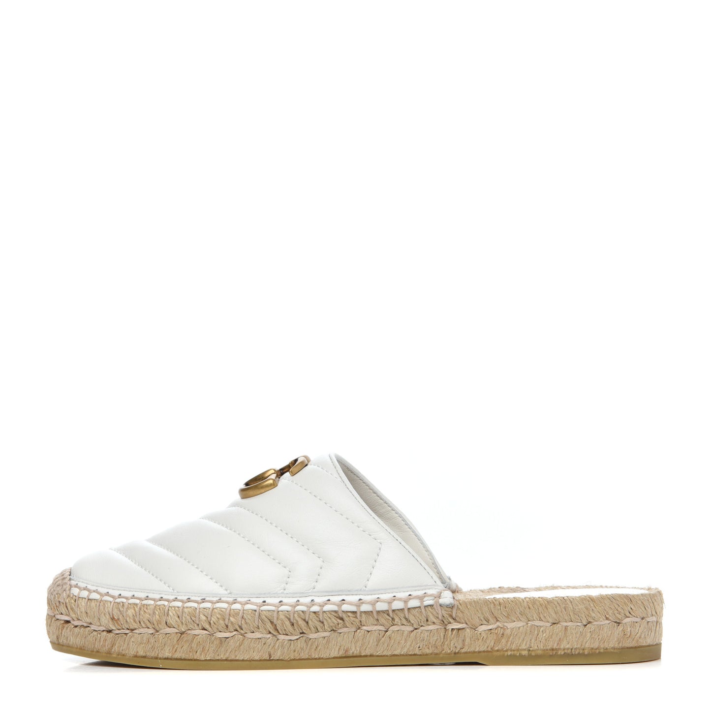 Nappa Matelasse GG Marmont Espadrille Slippers 36.5 Great White