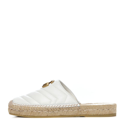 Gucci Nappa Matelasse GG Marmont Espadrille Slippers 36.5 Great White 1 of 12