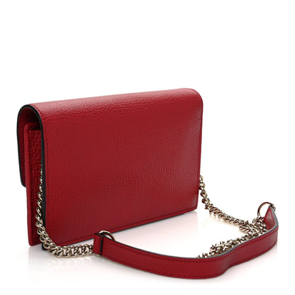Gucci Dollar Calfskin Interlocking G Chain Wallet Red 3 of 9