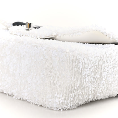 Chanel Sequin Ribbon Mini Rectangular Flap White Black 10 of 11