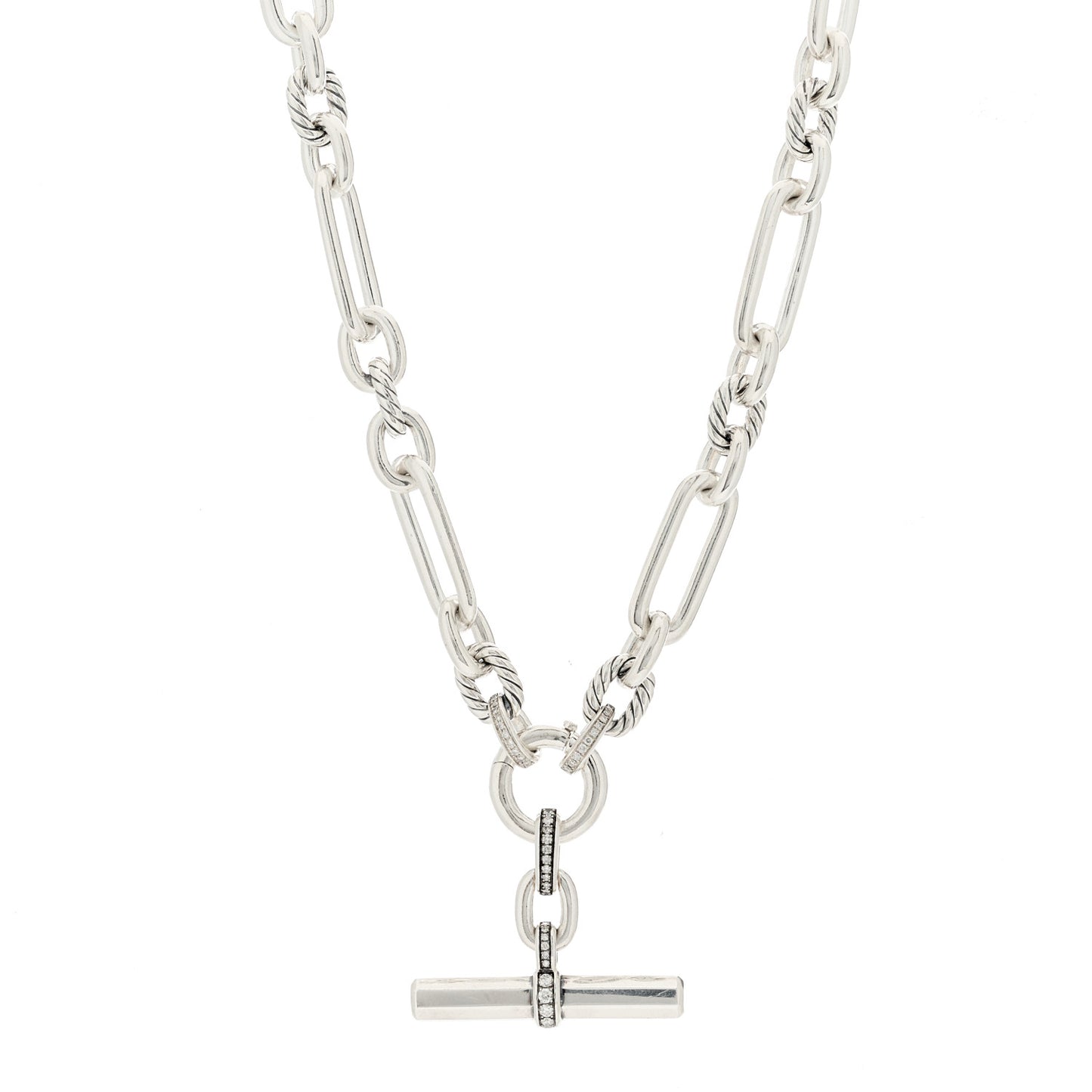 Sterling Silver Diamond Lexington Chain Necklace