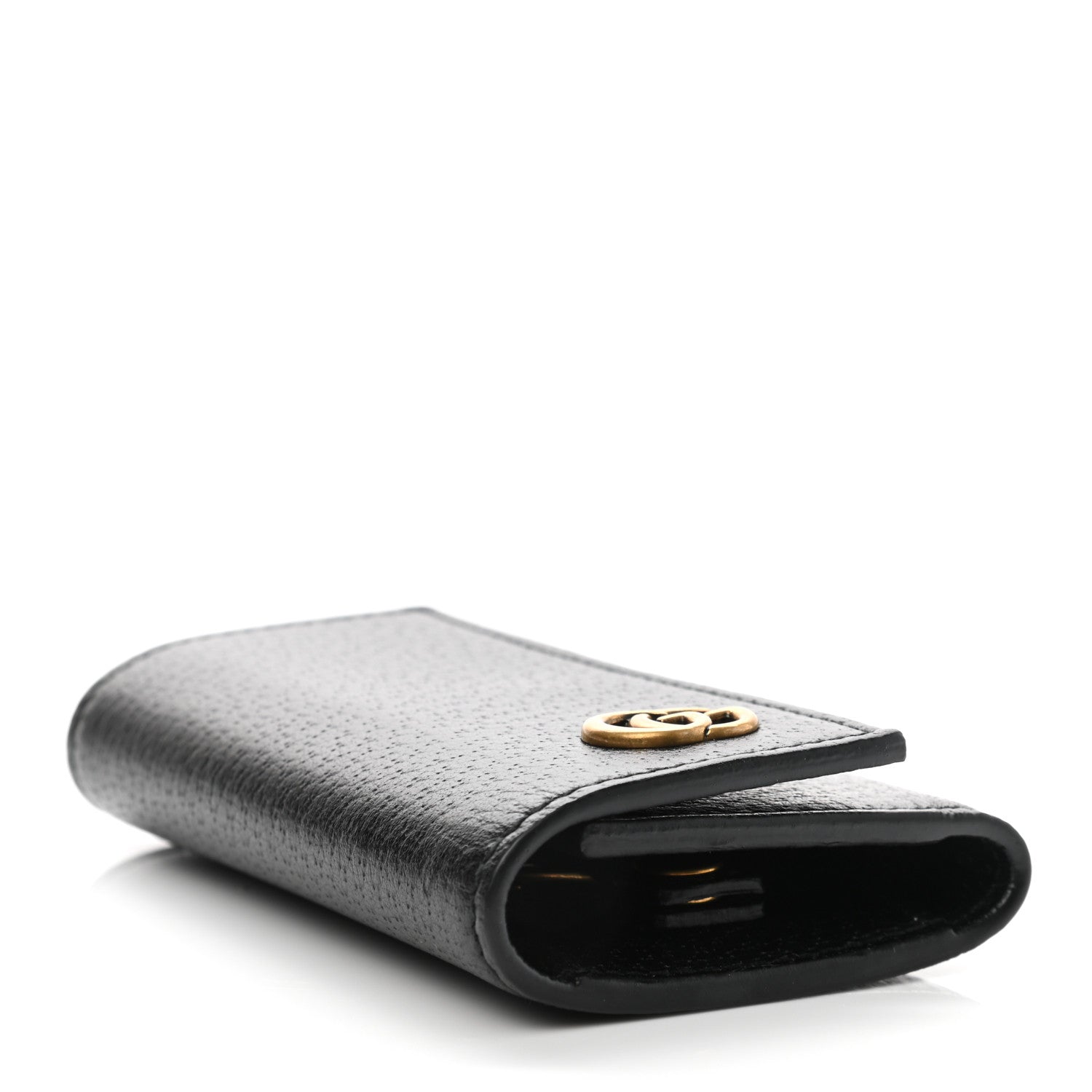 Gucci Calfskin Boar Effect GG Marmont 6 Key Holder Black 4 of 9