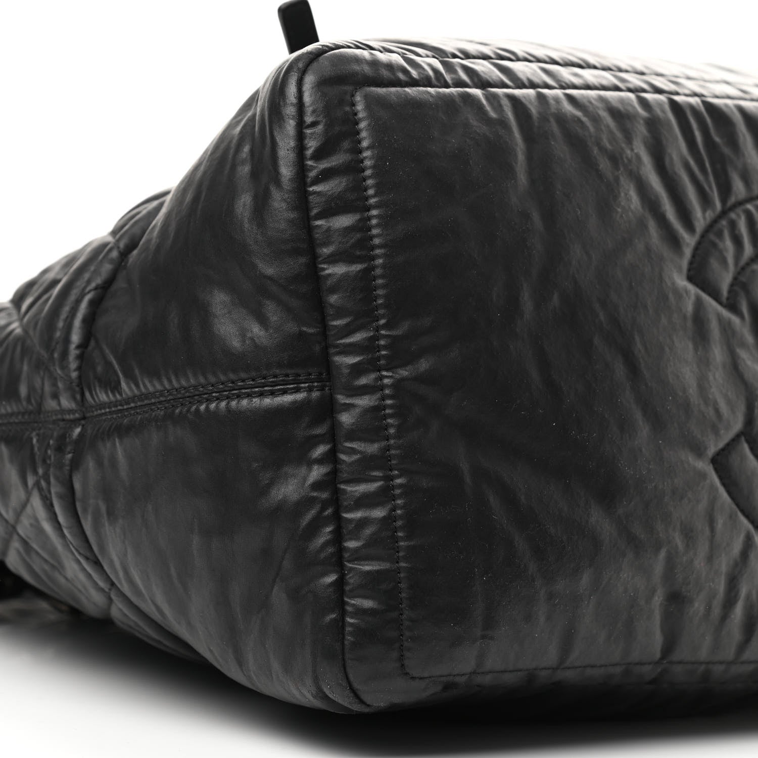 Chanel Coated Canvas Quilted Medium Garment Travel Bag Black 8 of 10