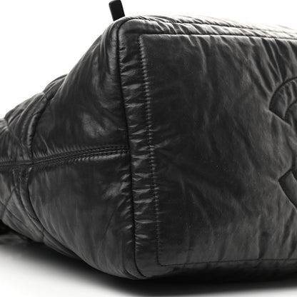 Chanel Coated Canvas Quilted Medium Garment Travel Bag Black 8 of 10