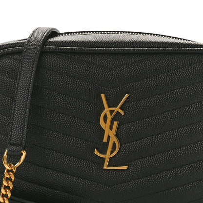 Saint Laurent Grain De Poudre Matelasse Monogram Mini Lou Camera Bag Black 8 of 10