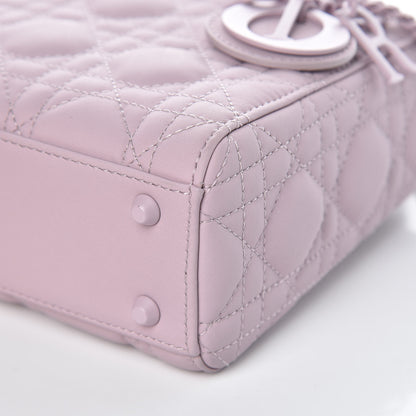 Christian Dior Ultra Matte Calfskin Cannage Mini Lady Dior Lavender 9 of 11