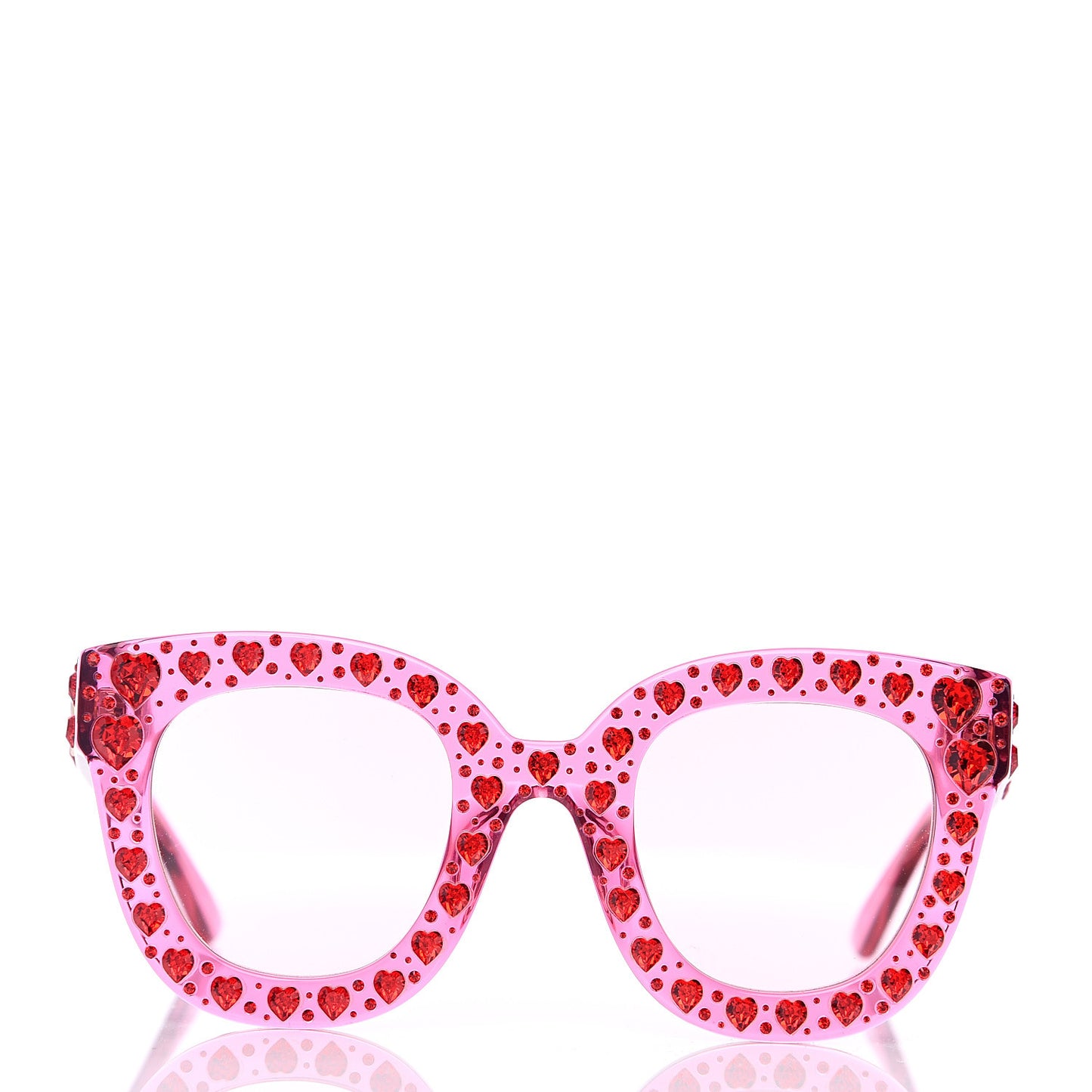 Acetate Crystal Heart GG0116S Sunglasses Fuchsia