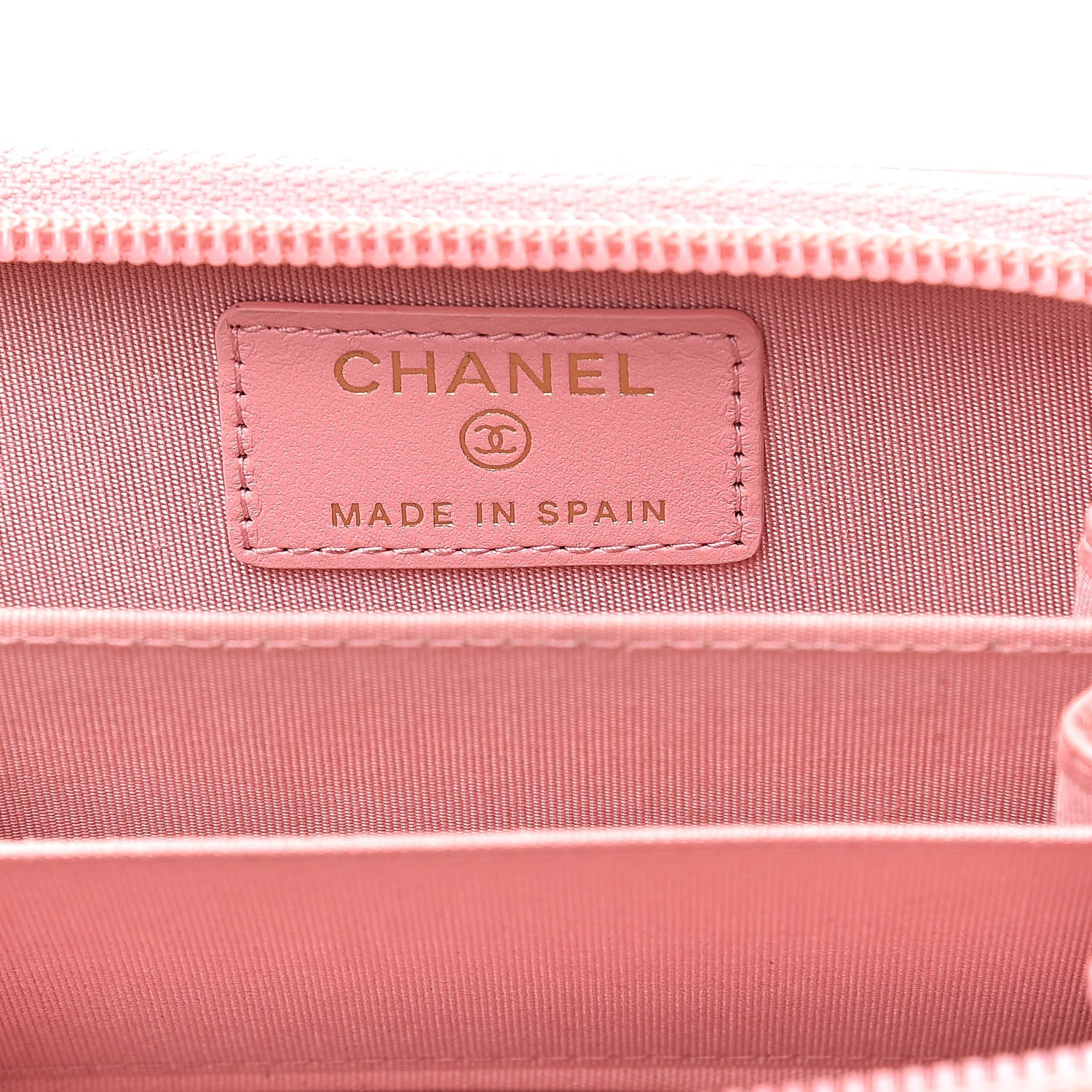 Chanel Lambskin Quilted Boy Zip Around Coin Purse Wallet Pink 6 of 10