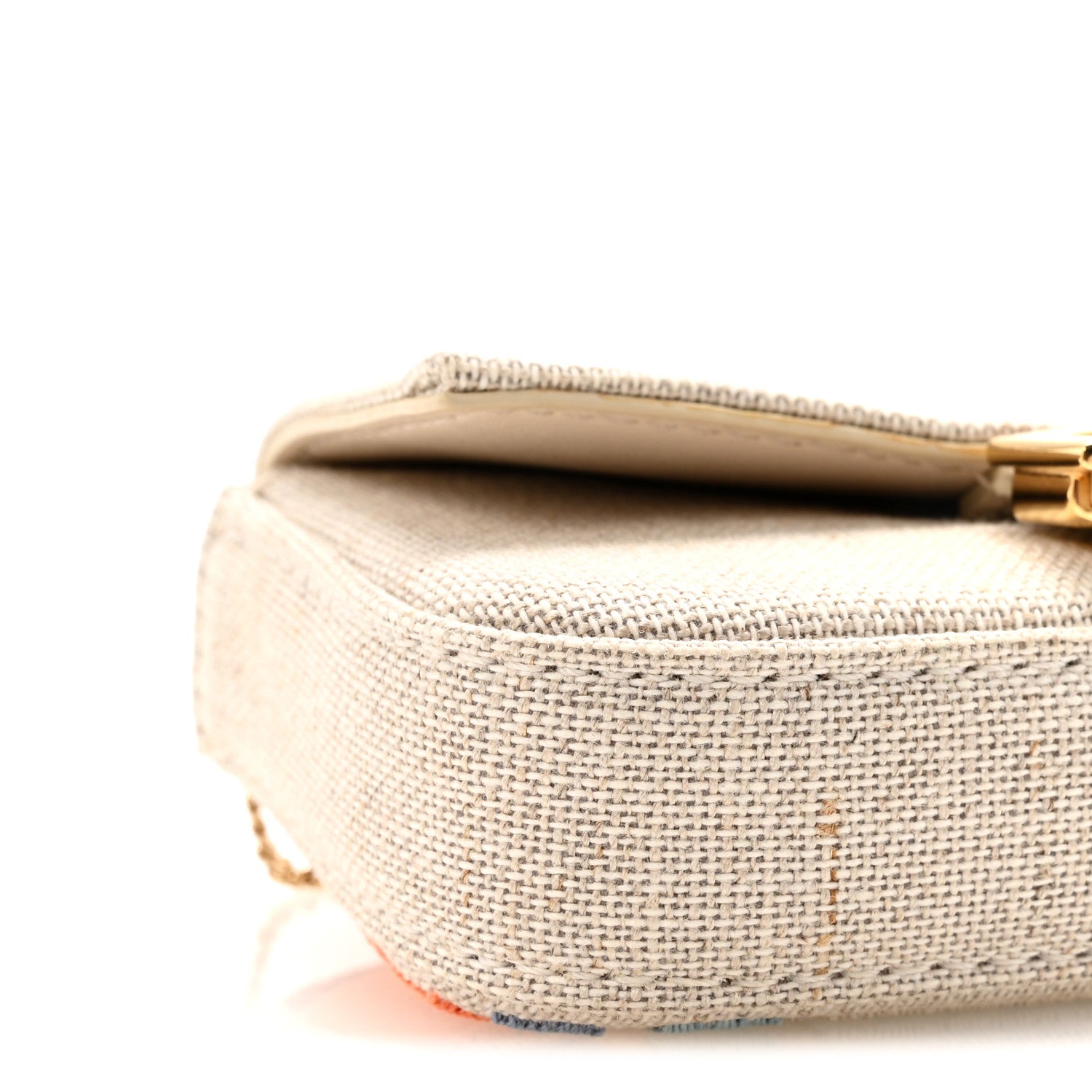 Fendi Kuban Canvas FF Embroidered Nano Baguette Charm Grezzo Multicolor 8 of 9
