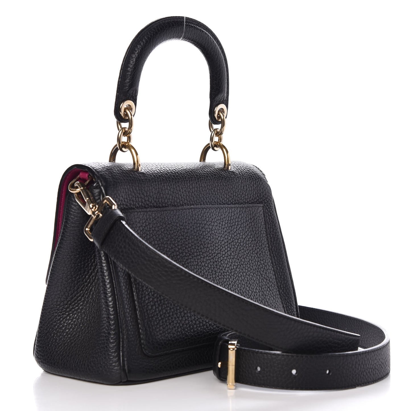 Bullcalf Mini Be Dior Flap Black Fraise