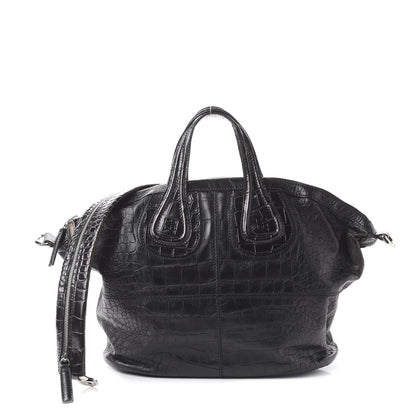 Givenchy Calfskin Crocodile Embossed Medium Nightingale Black 1 of 9