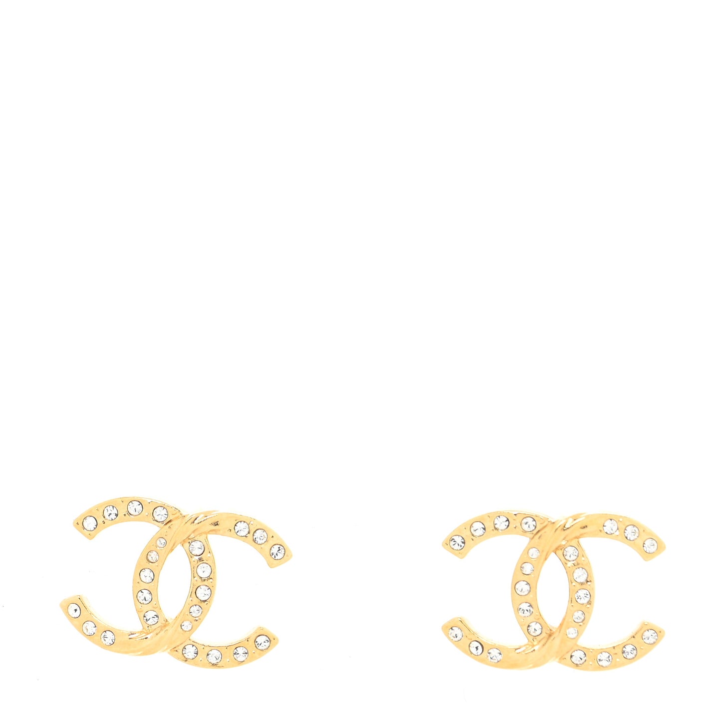 Crystal Twist CC Earrings Gold