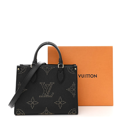 Louis Vuitton Grained Calfskin Studded Monogram Giant Onthego PM Black 10 of 10