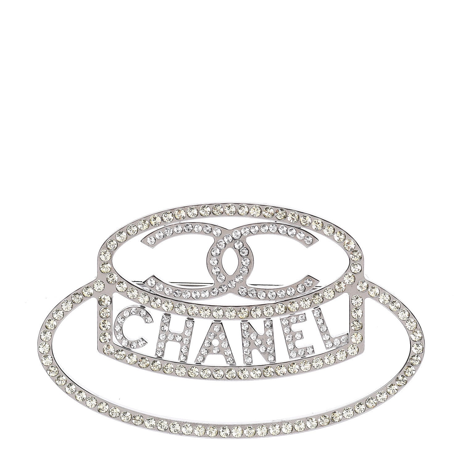 Chanel Ruthenium Strass Crystal Hat Brooch Pale Yellow 1 of 5