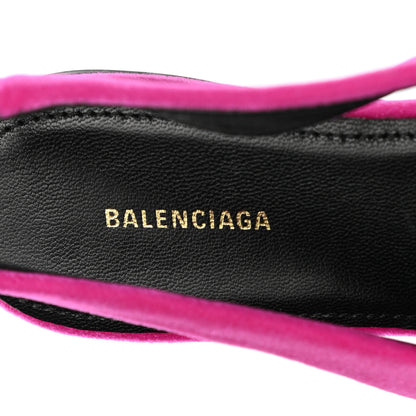 Balenciaga Velvet BB Knife Pointy Toe Slingback Flats 35 Pink 7 of 9