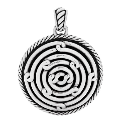 David Yurman Sterling Silver Large Labyrinth Disc Pendant 1 of 4