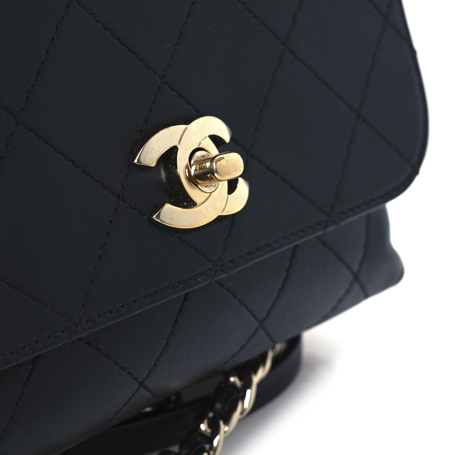 Chanel Calfskin Quilted Small Double Pocket Top Handle Flap Black 11 of 12