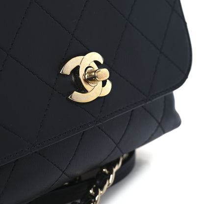 Chanel Calfskin Quilted Small Double Pocket Top Handle Flap Black 11 of 12