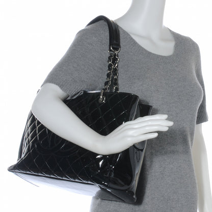 Chanel Patent Grand Shopping Tote GST Black 2 of 7