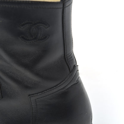 Chanel Calfskin Paris Dallas Zip Ankle Boots 36 Black 13 of 18
