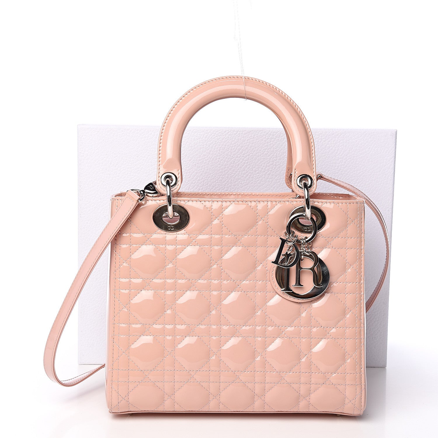 Christian Dior Patent Cannage Medium Lady Dior Rose Clair 11 of 11