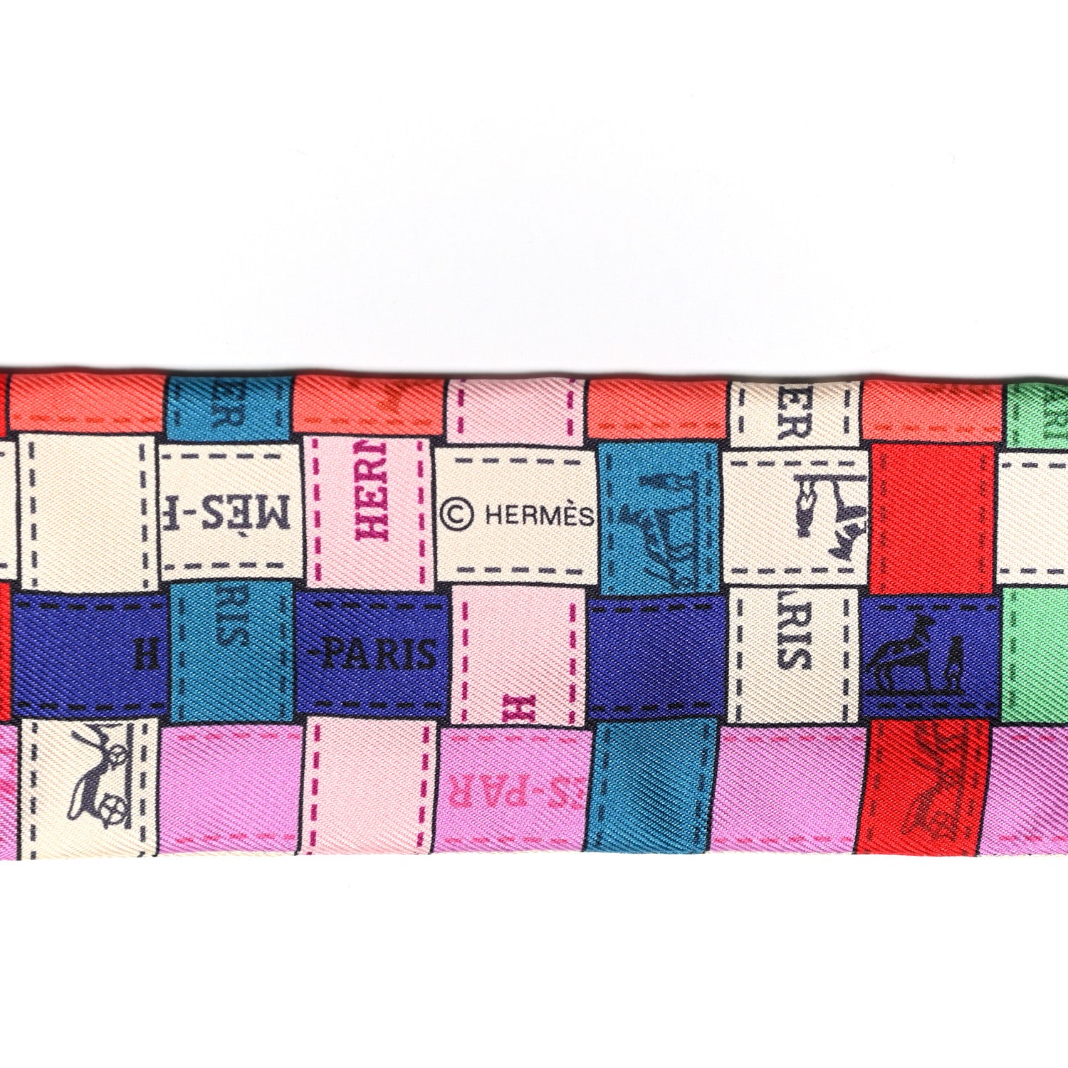 Hermes Silk Bolduc Au Carre Twilly Corail Jaune Multicolor 4 of 4